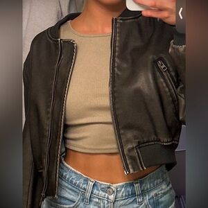 Princess Polly Beige Crop Top (Size 2)